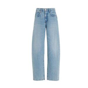 Frame Le Low Baggy Wide Leg Jeans Womens 32 Blue Relaxed Fit Button Fly Y2K Boho